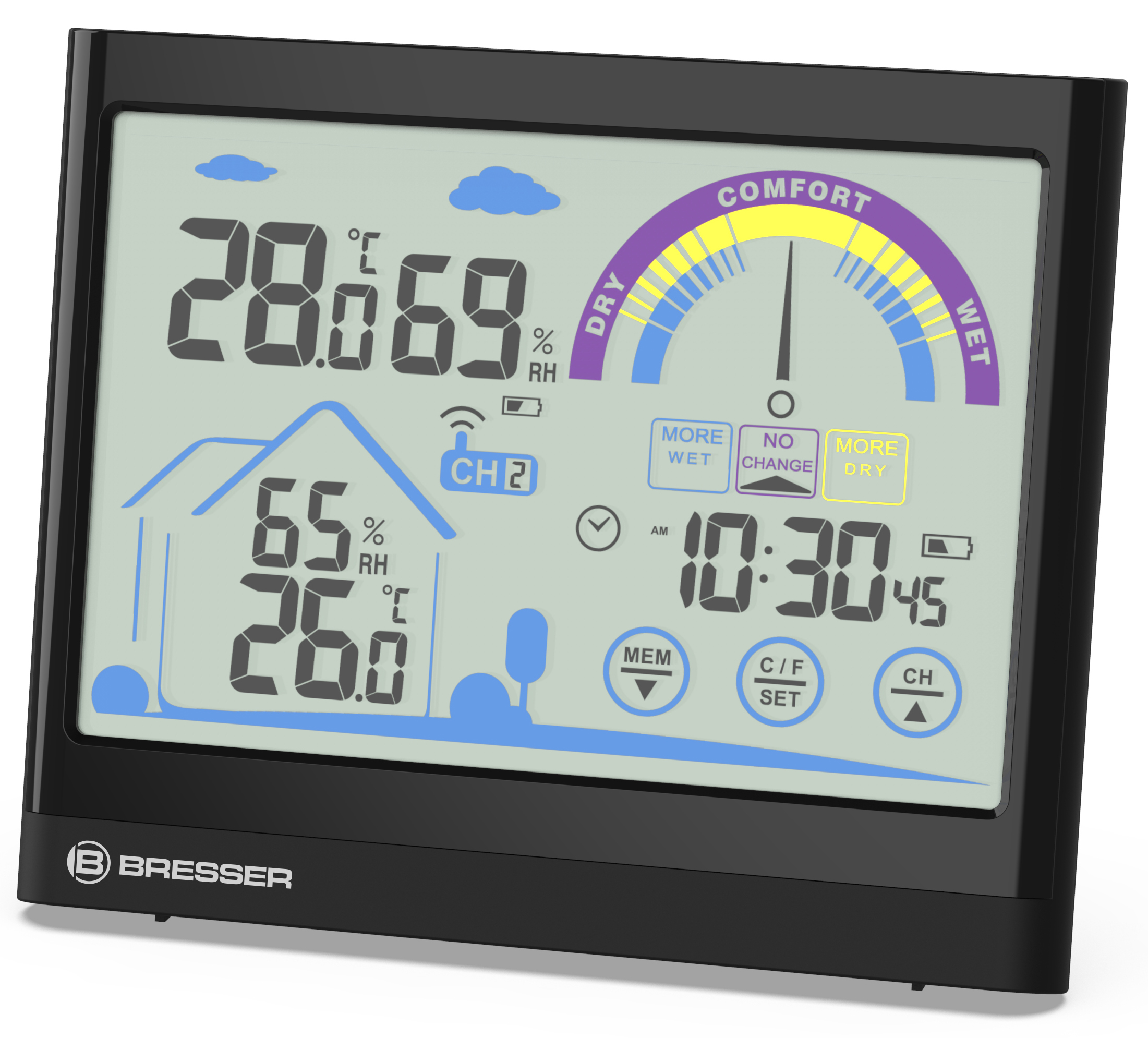 BRESSER VentAir Thermo-Hygrometer with Ventilation Notification