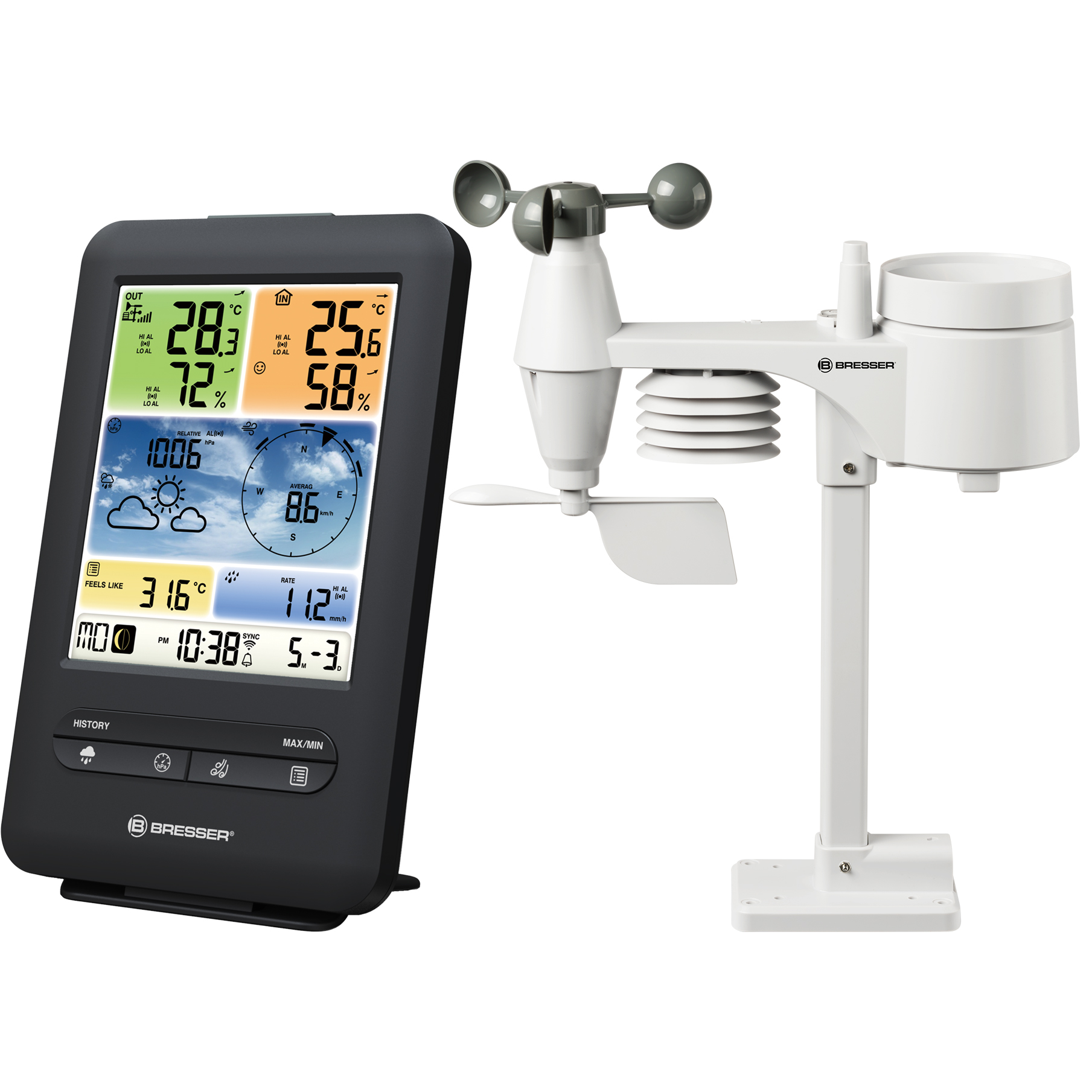 BRESSER Professional Wi-Fi Colour Weather Station 5-in-1 V