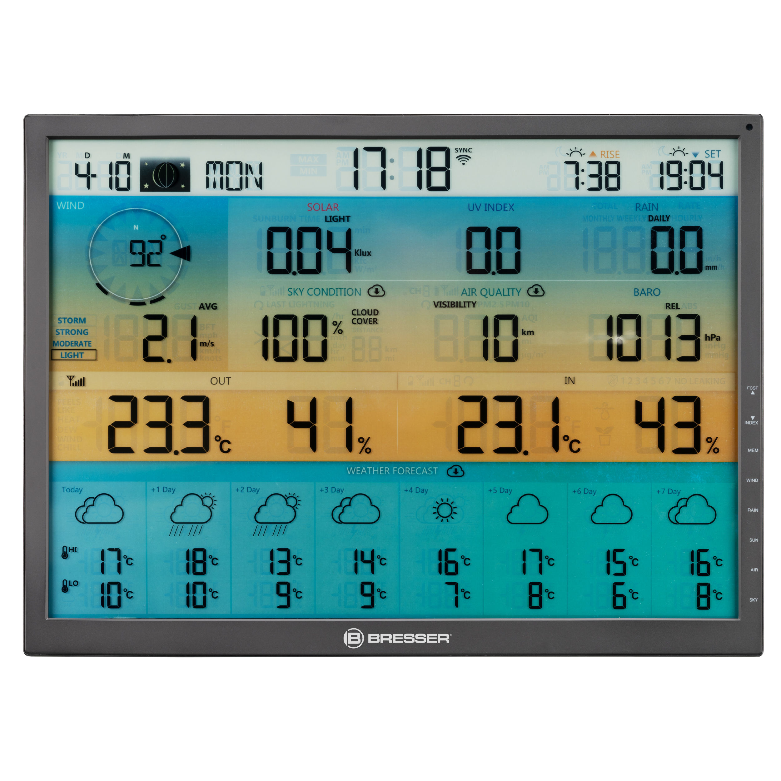 BRESSER Additional / Replacement Base Station for the 7003230 8-Day 4CAST XL Wi-Fi Weather Station