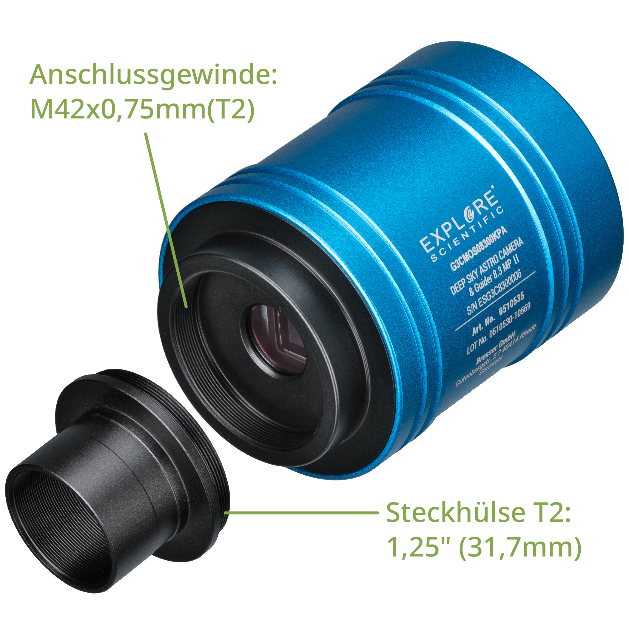 EXPLORE SCIENTIFIC 4K DEEP SKY ASTRO Camera & Guider 8,3 MP II