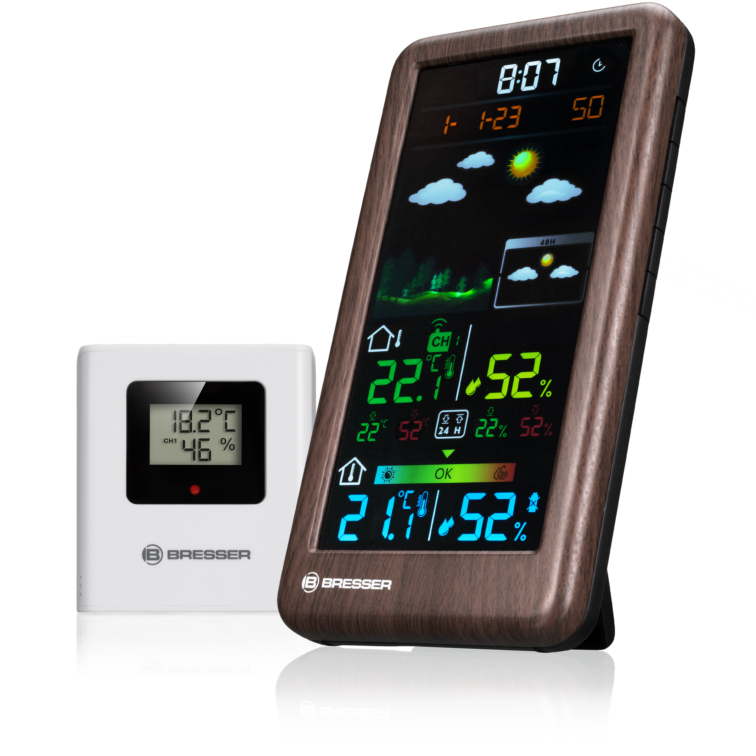 BRESSER RC Weather Station Neomeo V wood-effect