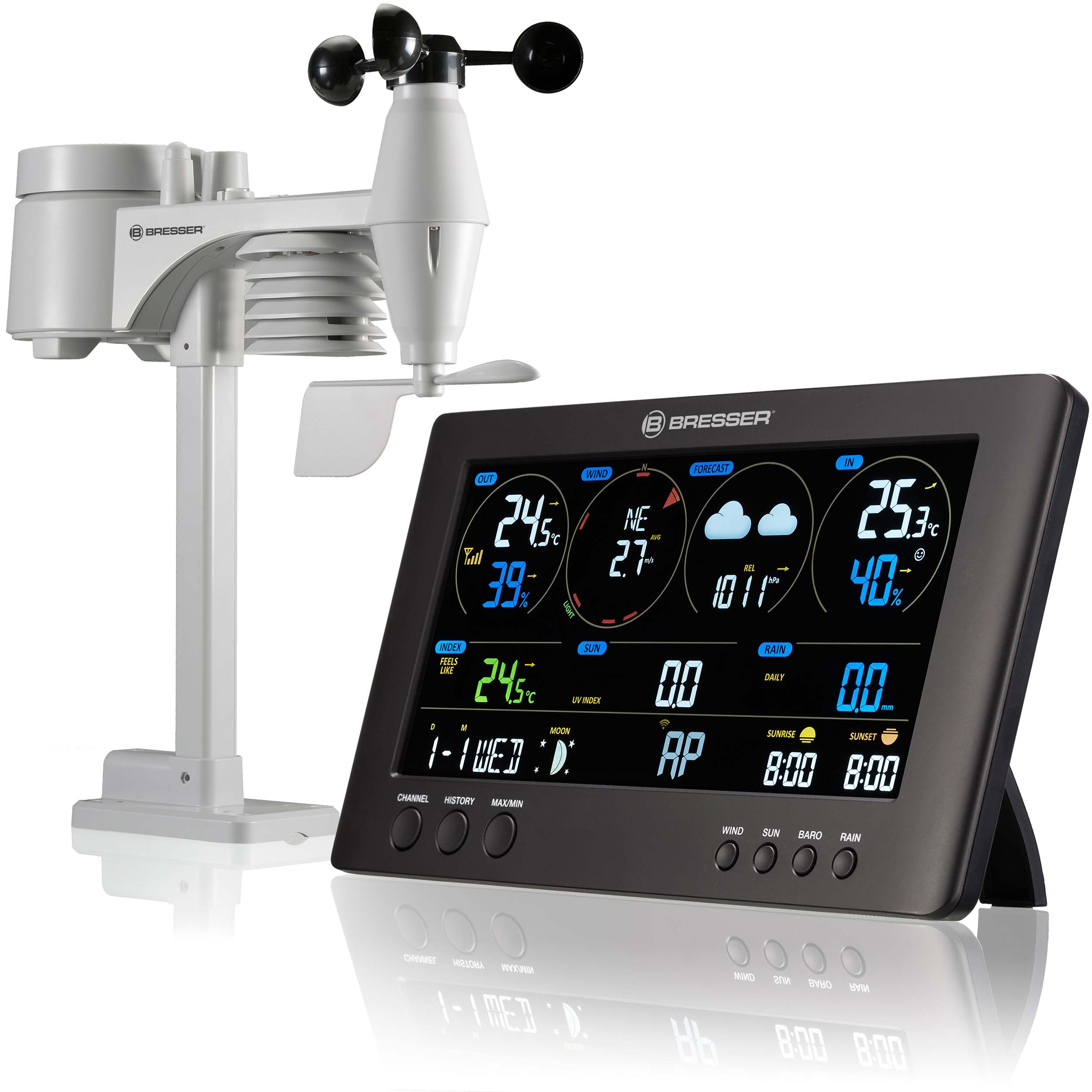 BRESSER Wi-Fi ClearView Weather Station with 7-in-1 Sensor