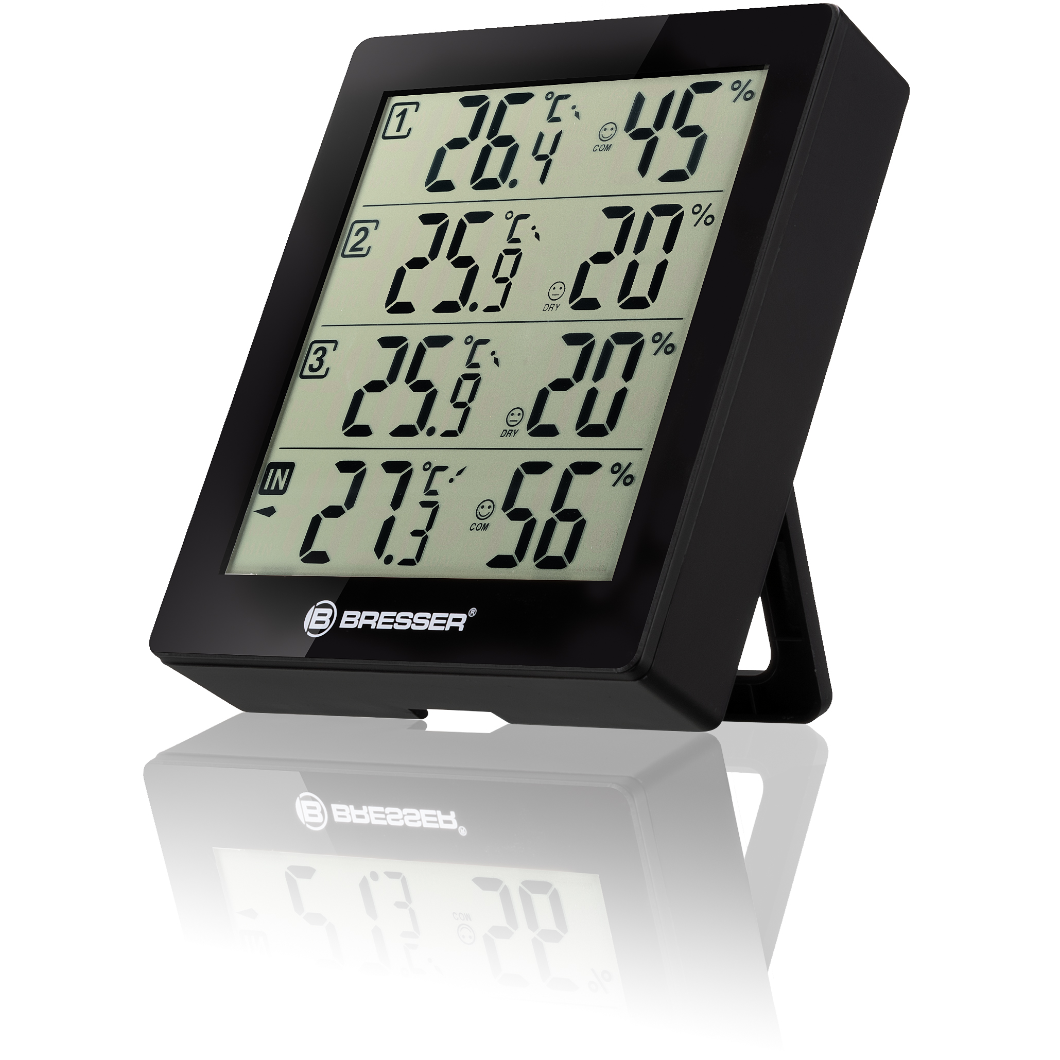 BRESSER Thermo-Hygrometer Quadro with 4 Independent Measuring Details