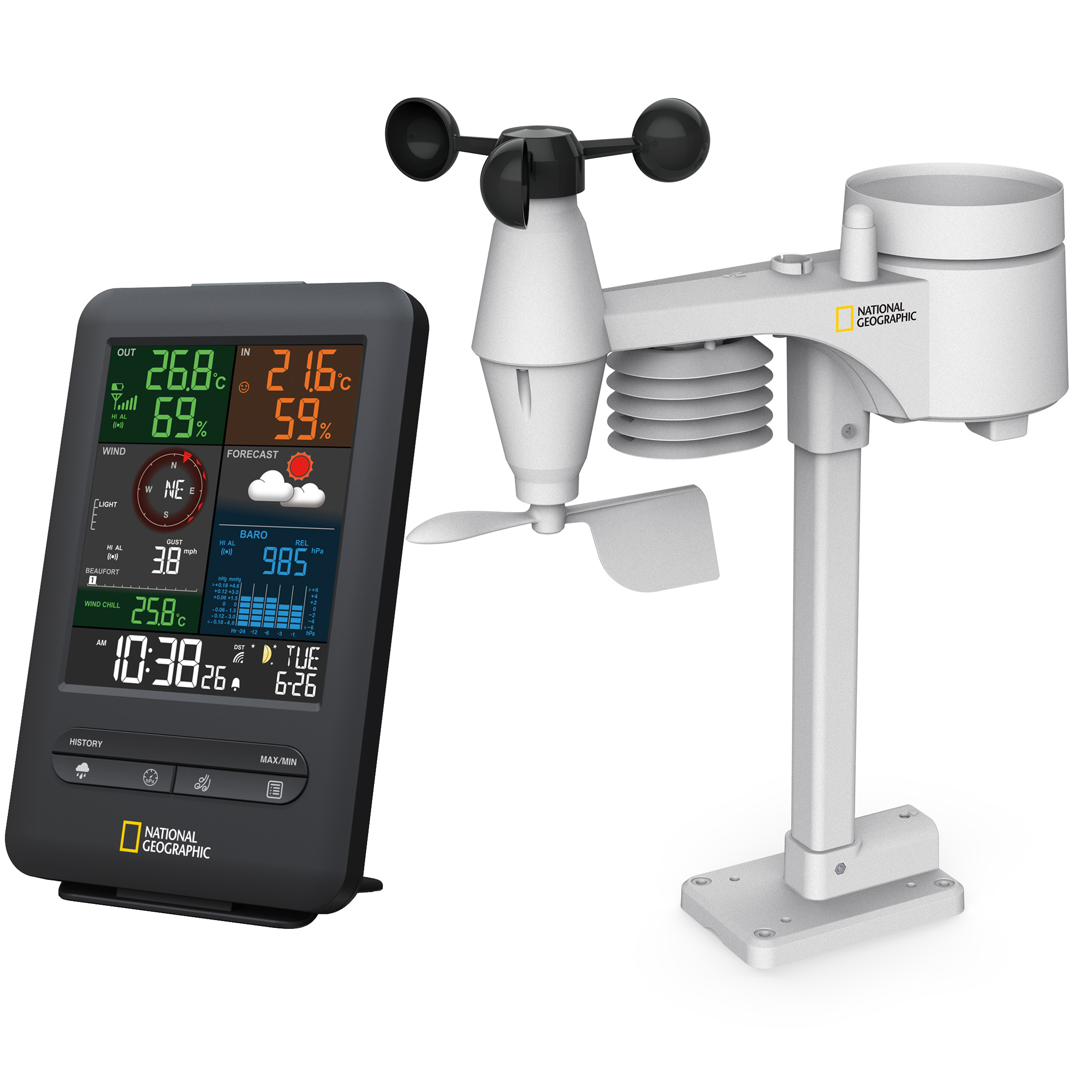 NATIONAL GEOGRAPHIC 256-Colour and RC Weather Station 5-in-1