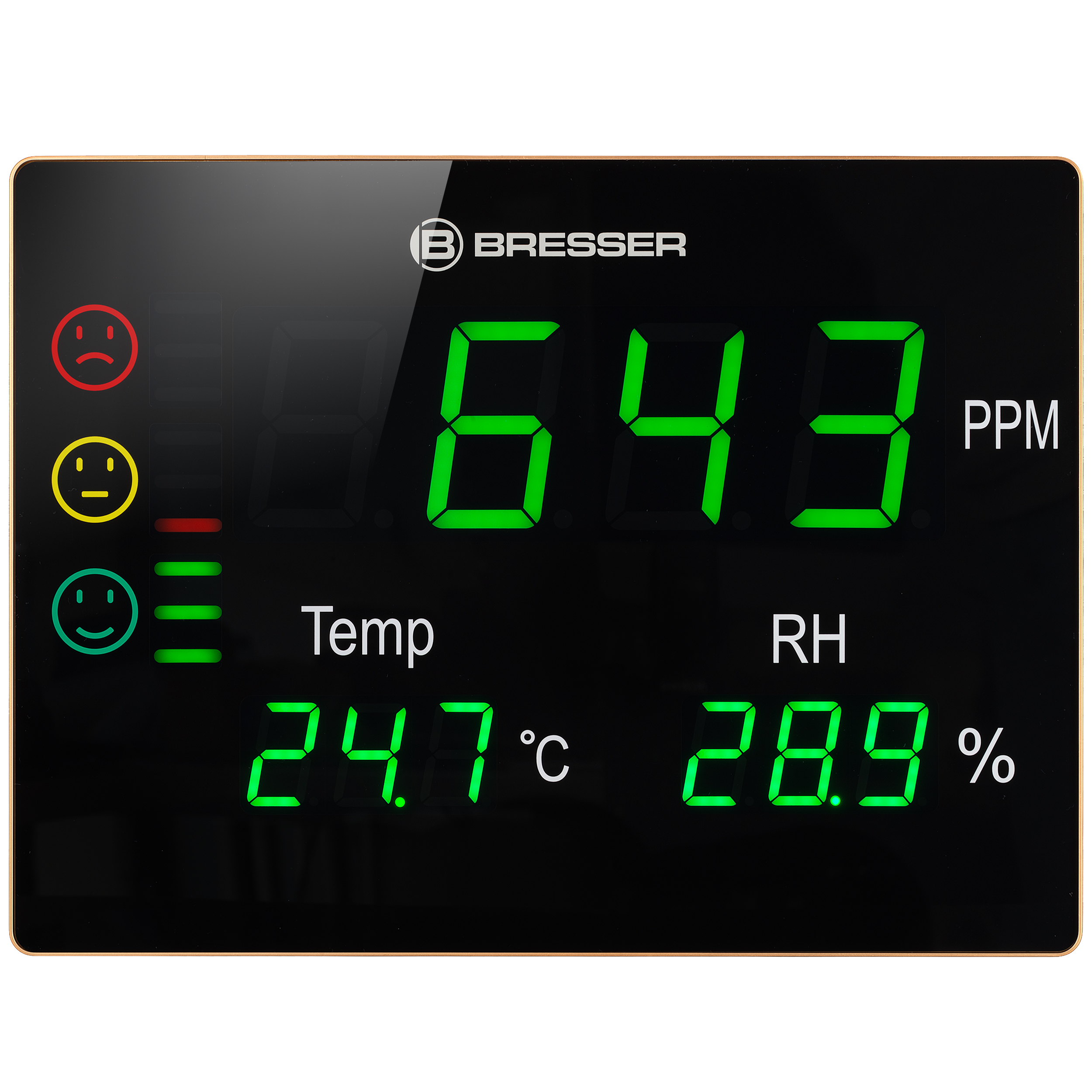 BRESSER CO2 measuring device Smile XXL with traffic lights and extra-large LED display