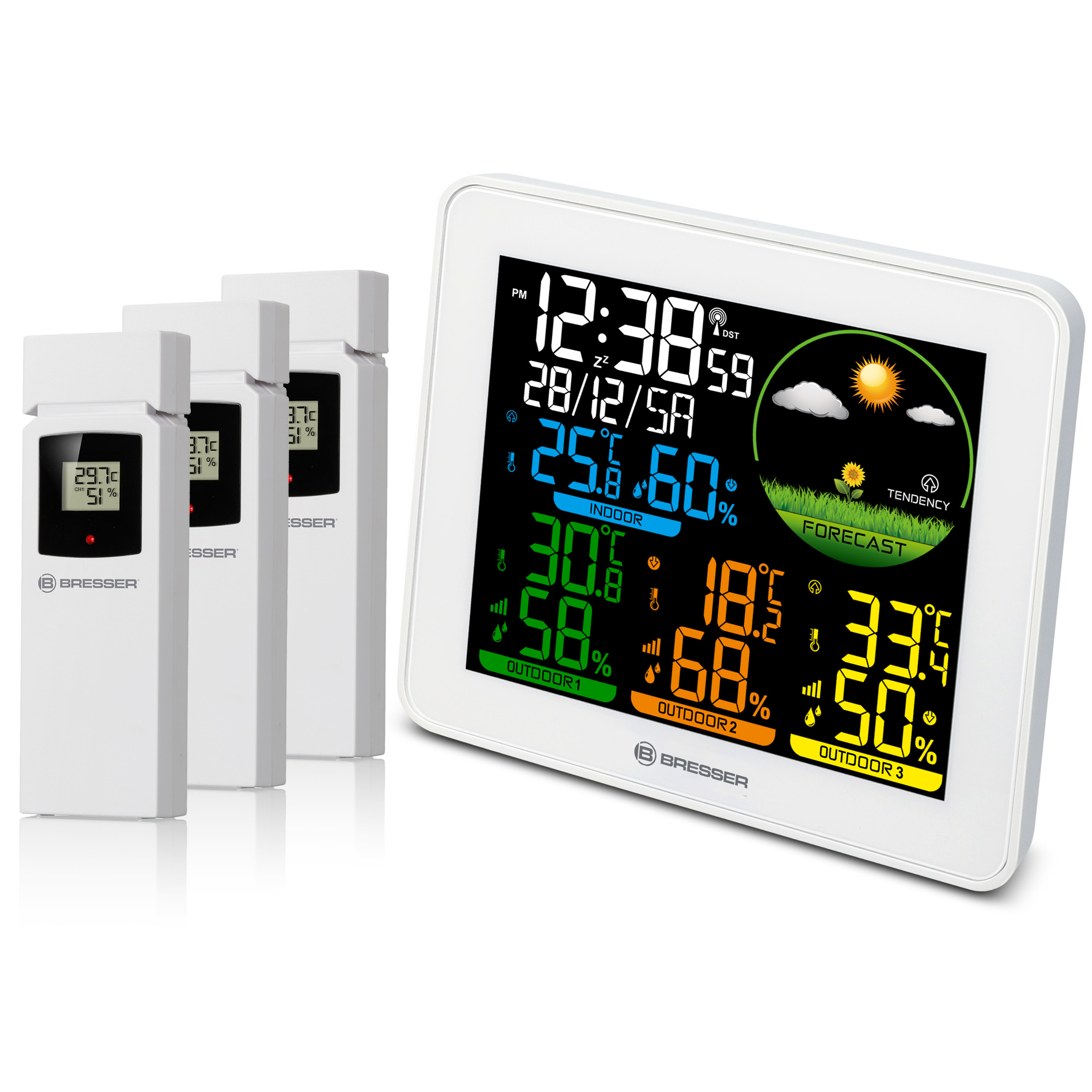 BRESSER Colour Weather Station with 3 Sensors