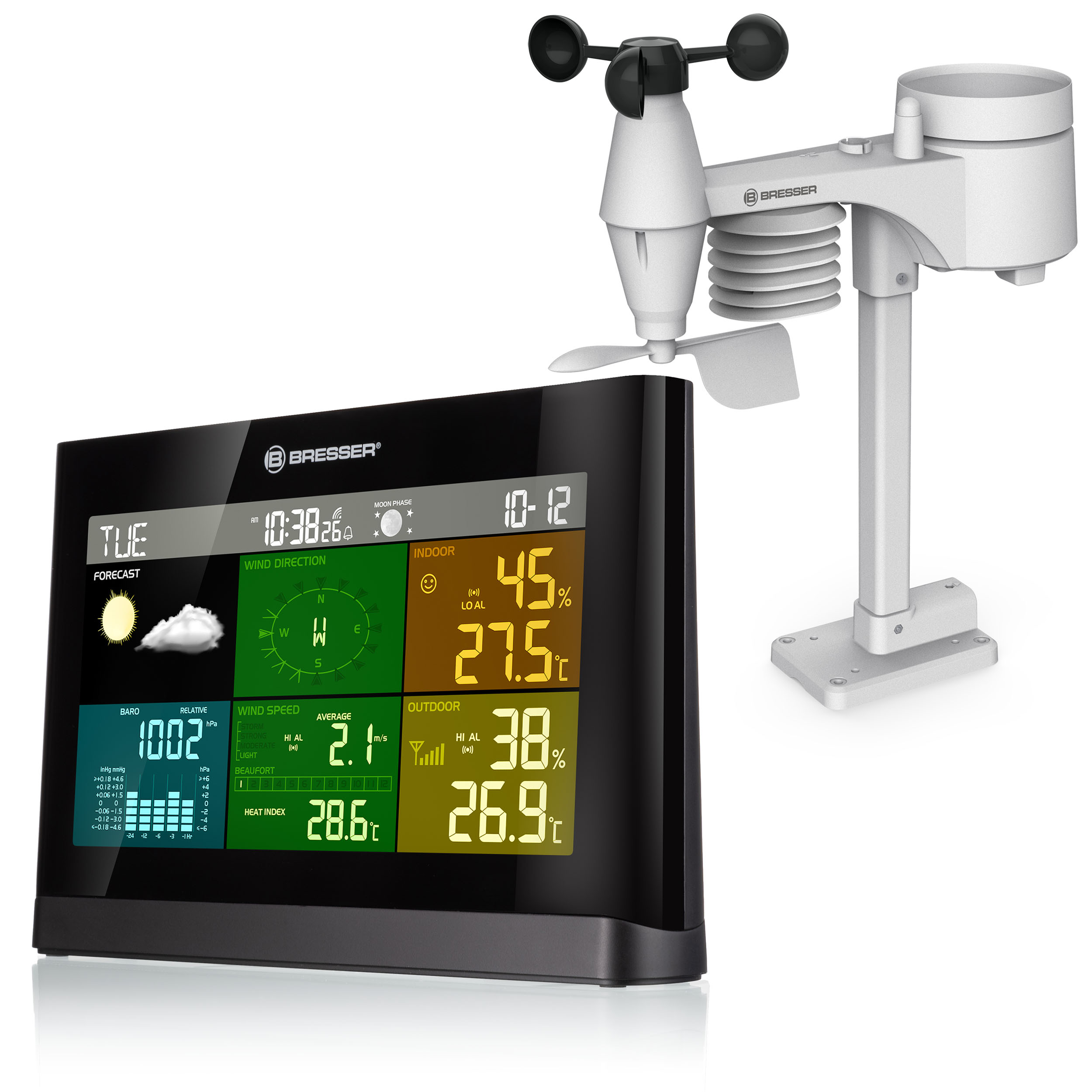 BRESSER 5-in-1 Comfort Weather Station with Colour Display