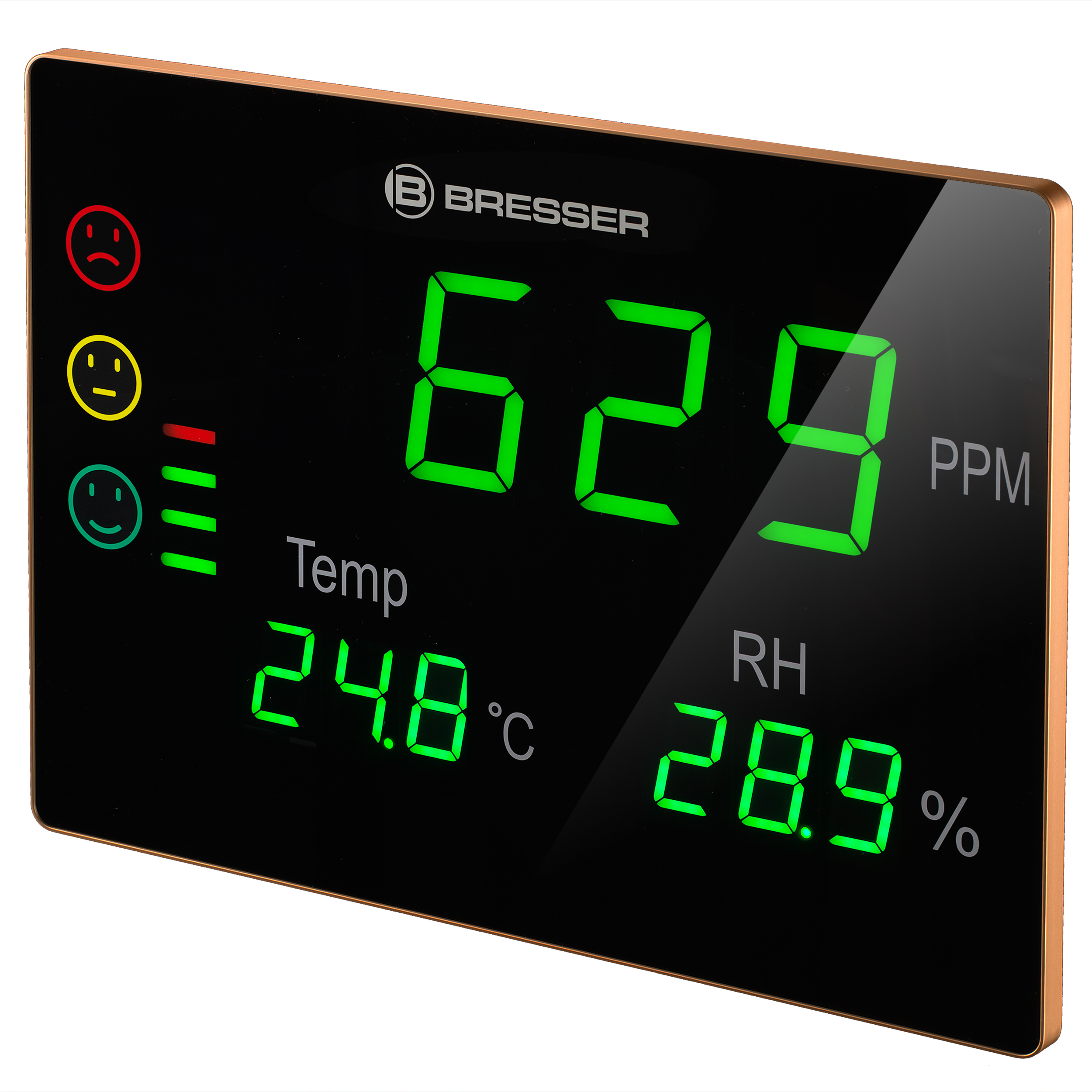 BRESSER CO2 measuring device Smile XXL with traffic lights and extra-large LED display